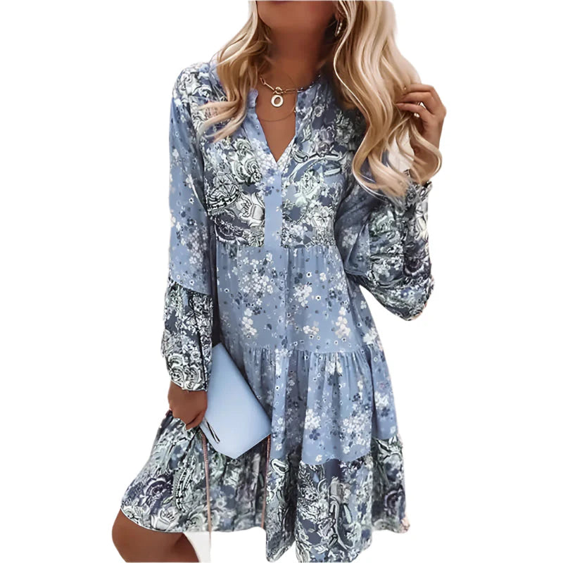 Dames maxi jurk in boho stijl met vloeiende lijnen