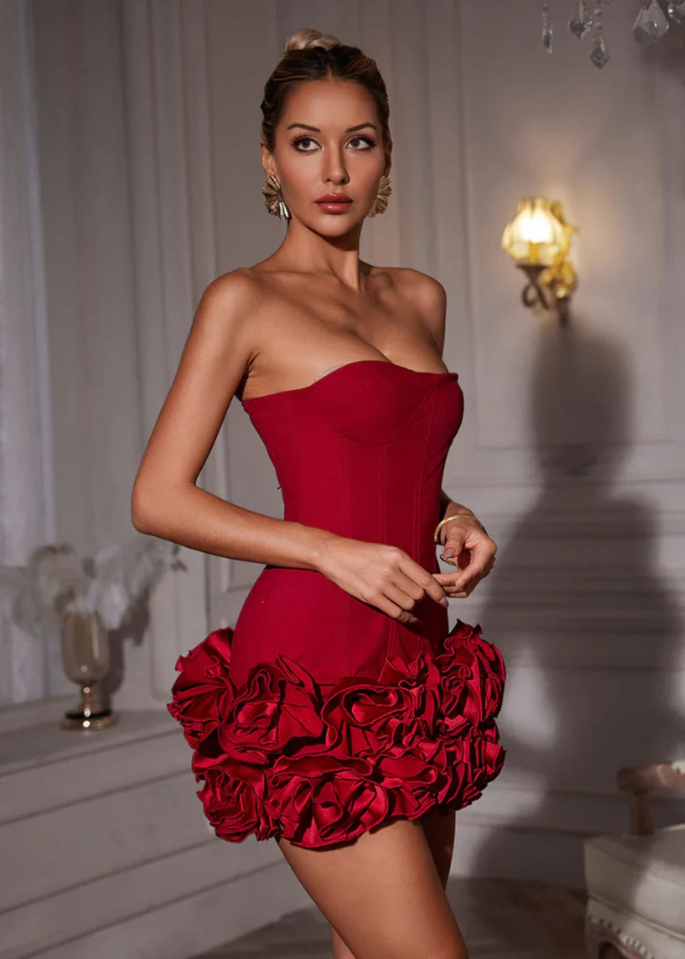 Dames mini-jurk met corsettop
