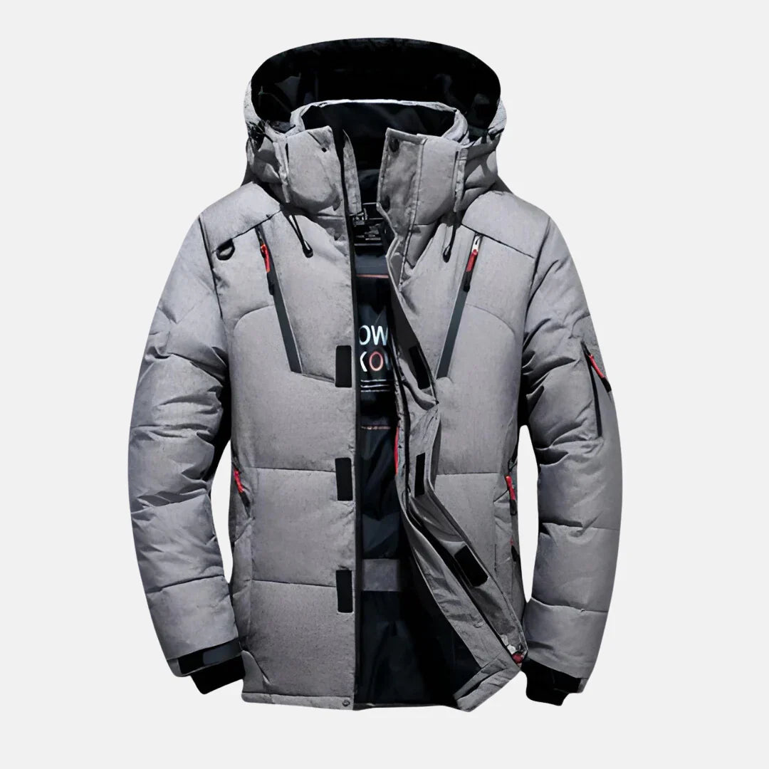 Heren winterjas met verlengde zoom