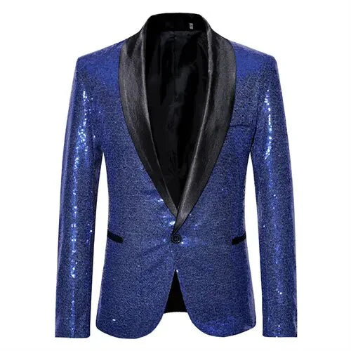 Heren blazer met pailletten en opvallend silhouet