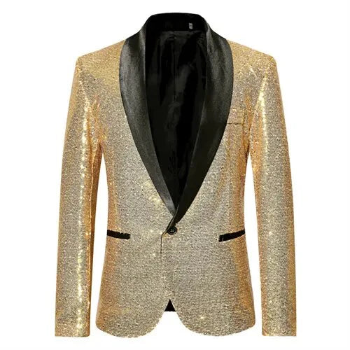 Heren blazer met pailletten en opvallend silhouet