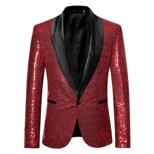 Heren blazer met pailletten en opvallend silhouet