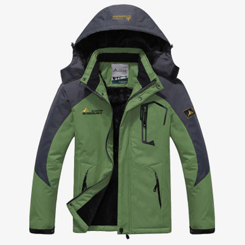 Heren winterjas met hoge kraag en recht silhouet